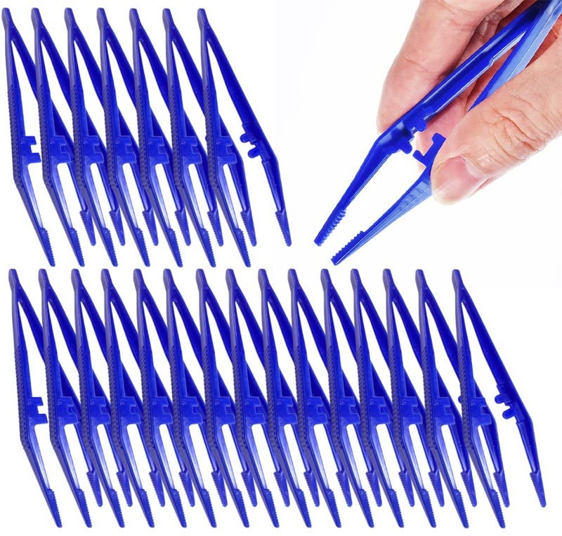 LabAider First Aid Tweezers, Plastic Tweezers, Disposable Forceps for Medical, Crafts, Dressing, Gauze, Lab, School, Elementary Science - Image 1